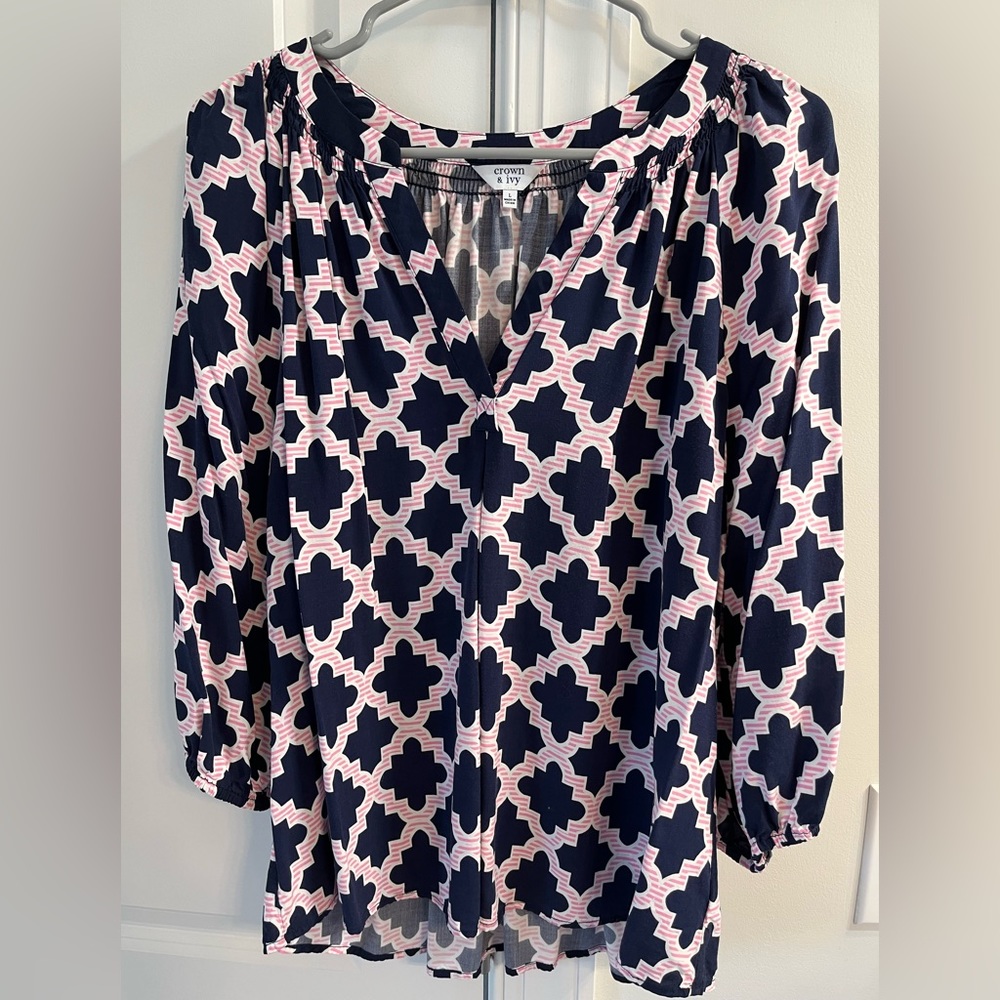 5/$20-Crown and Ivy navy and pink